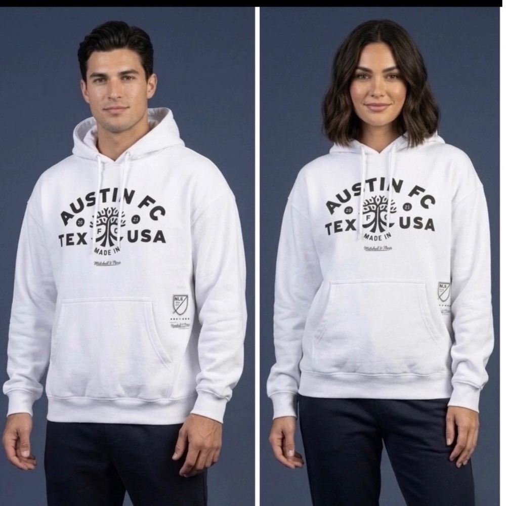 Mitchell & Ness Austin FC Hoodie Unisex XL White‎ MLS Soccer Pullover IND4000C